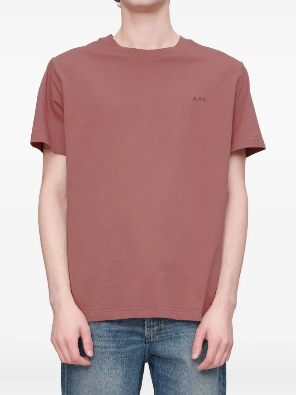 Apc Embroidered T-shirt In Pink