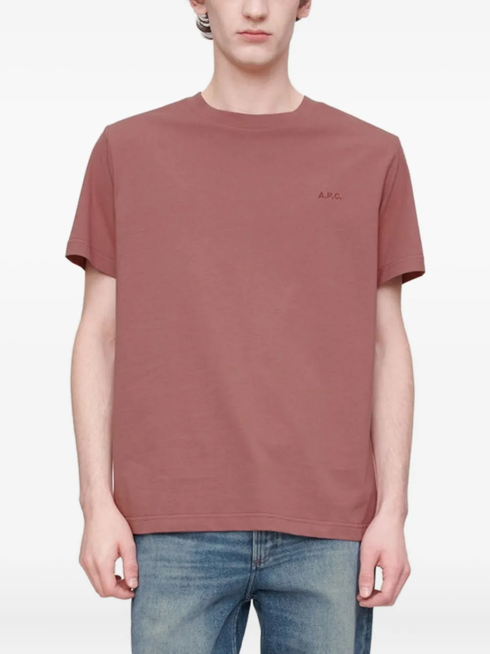 Apc Embroidered T-shirt In Pink