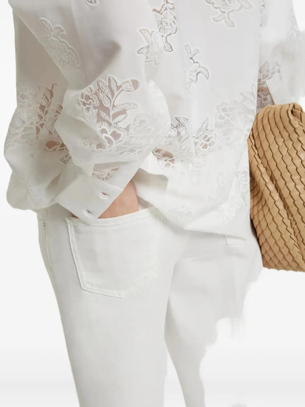 Ermanno Firenze Flared Cotton Jeans In White