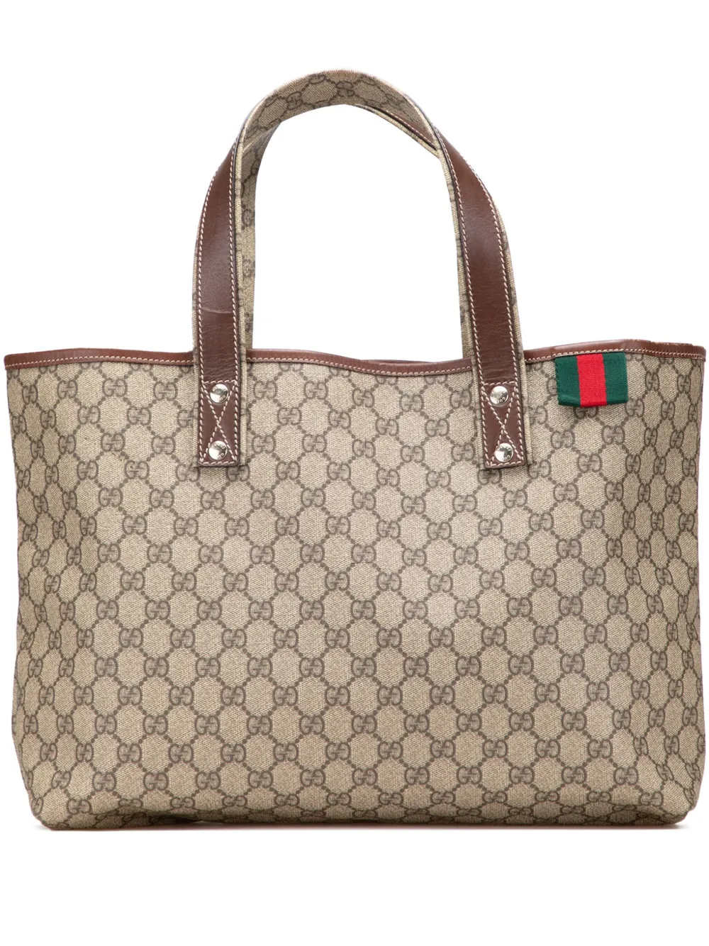 Gucci Pre-Owned 2000-2015 Medium GG Supreme Web Loop tote bag - ブラウン Gucci Pre-Owned 2000-2015 Medium GG Supreme Web Loop tote bag - ブラウン
