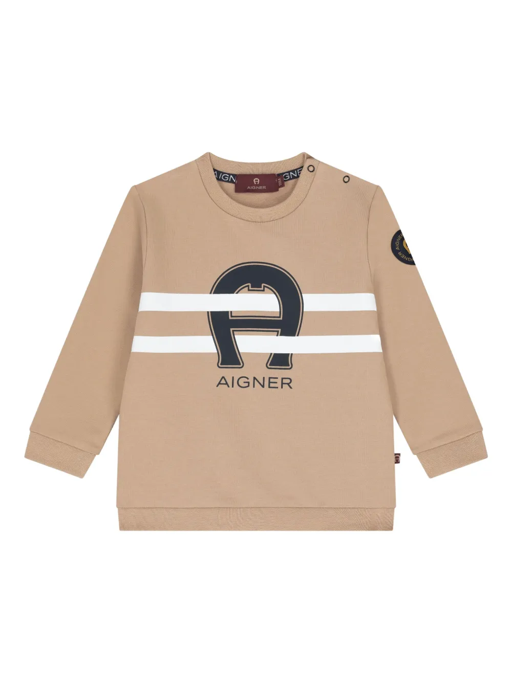 Aigner Kids logo-horseshoe sweatshirt Beige