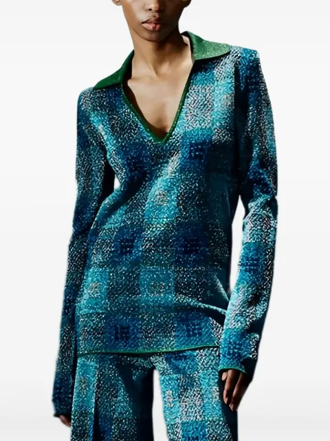 Circus Hotel suéter estilo playera tipo polo con motivo de cuadros