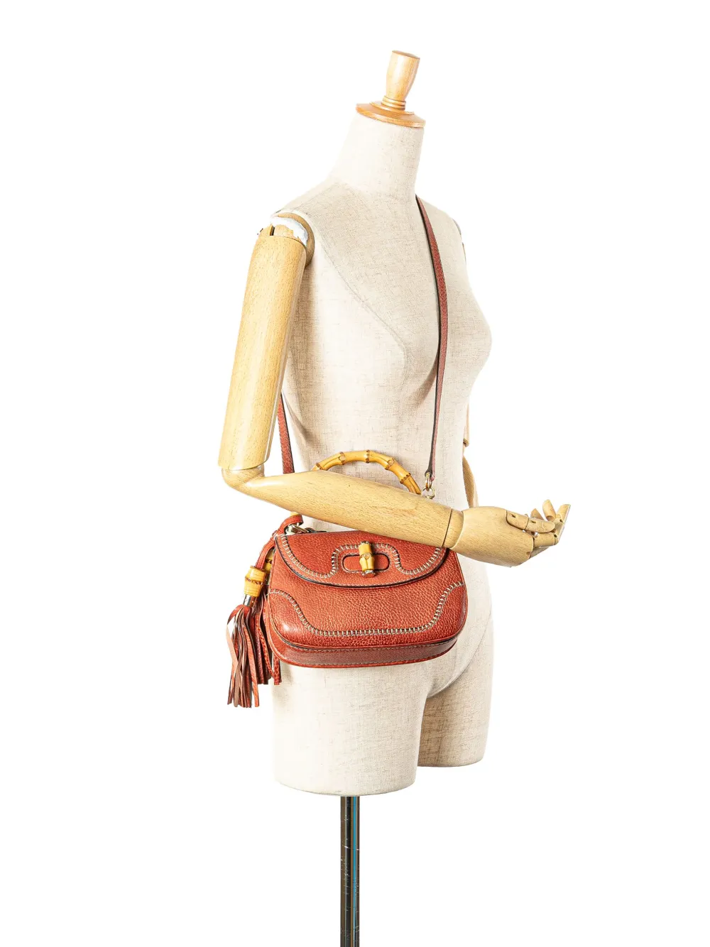 Pre-owned Gucci 2000-2015 Small Leather New Bamboo Satchel In Red