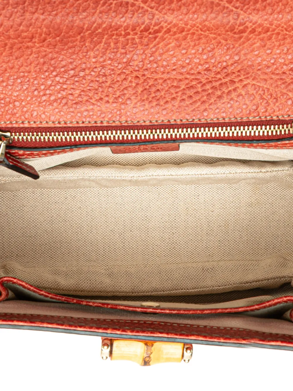 Pre-owned Gucci 2000-2015 Small Leather New Bamboo Satchel In Red