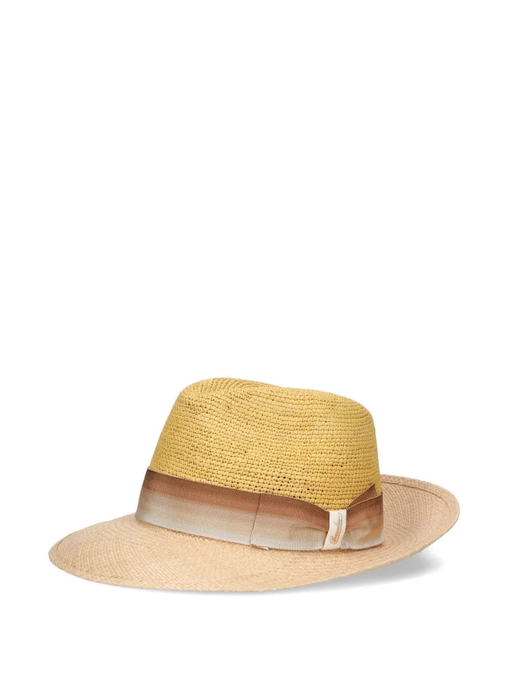 Borsalino ribbon trim hat - Geel