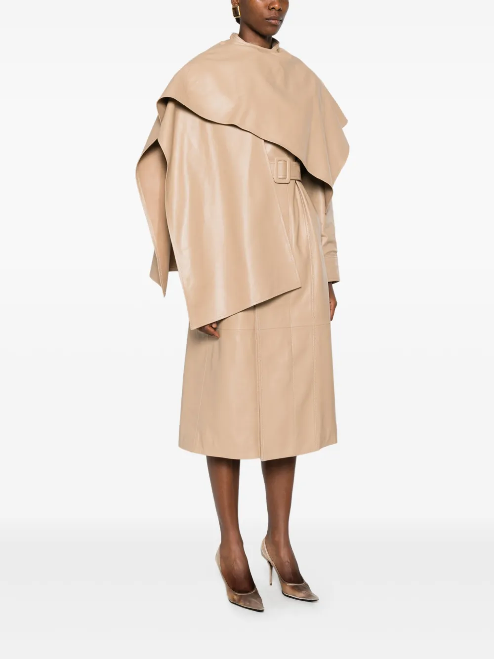  Ducie Nina Leather Coat - Neutrals 