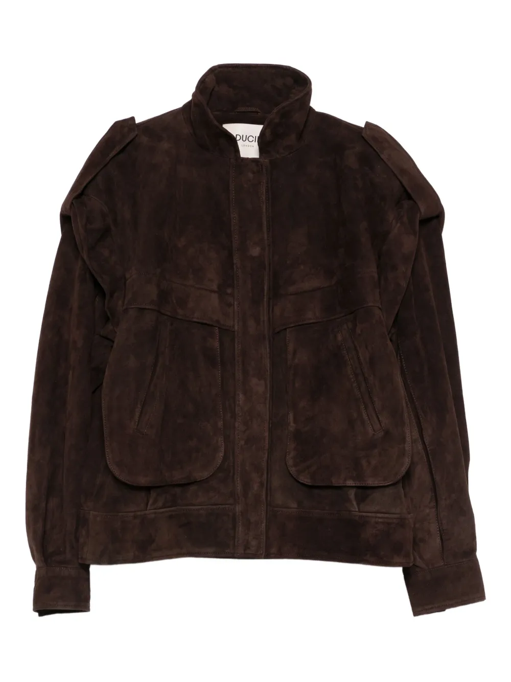 Ducie Stud-fastening Suede Jacket In Brown