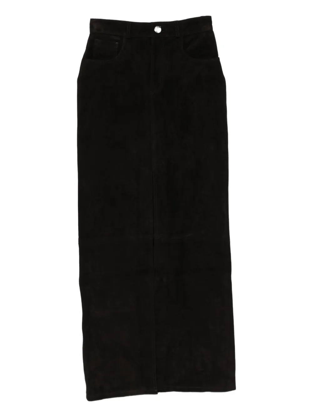 Ducie Chicago Suede Maxi Skirt In Black