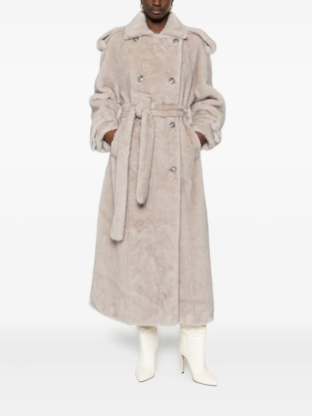 ducie Thalia double-breasted faux fur coat | Faux Fur & Shearling Coats | Image 2