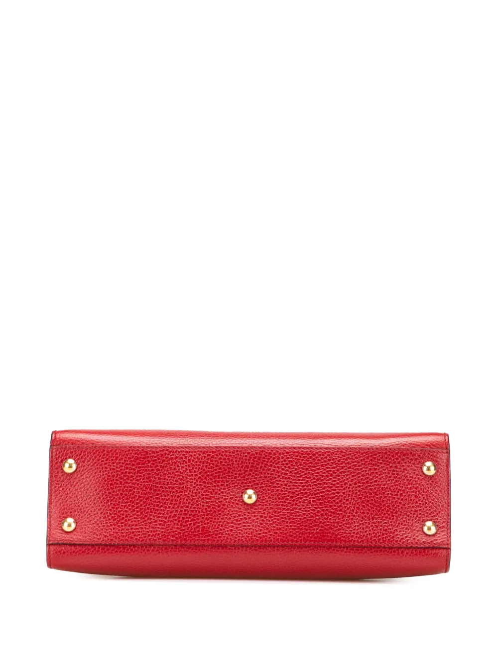 Pre-owned Gucci 2016-2025 Medium Tricolor Pebbled Calfskin Soho Convertible Top Handle Bag Satchel In Red