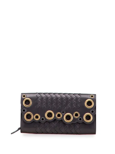 Bottega Veneta Pre-Owned 2012-2025 Nappa Intrecciato Grommet Scalloped Edge Wallet long wallets