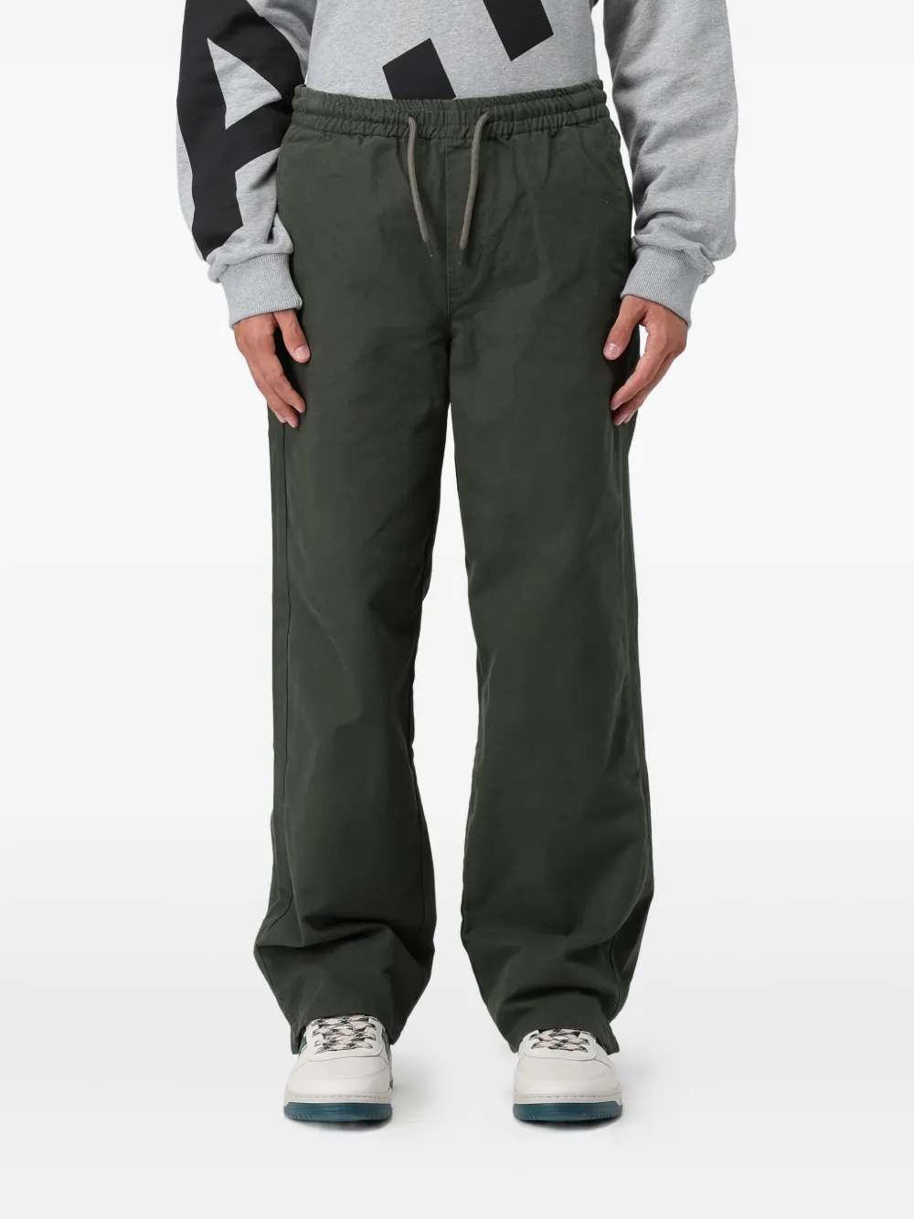 A.P.C. drawstring-waistband trousers | Green | Image 1