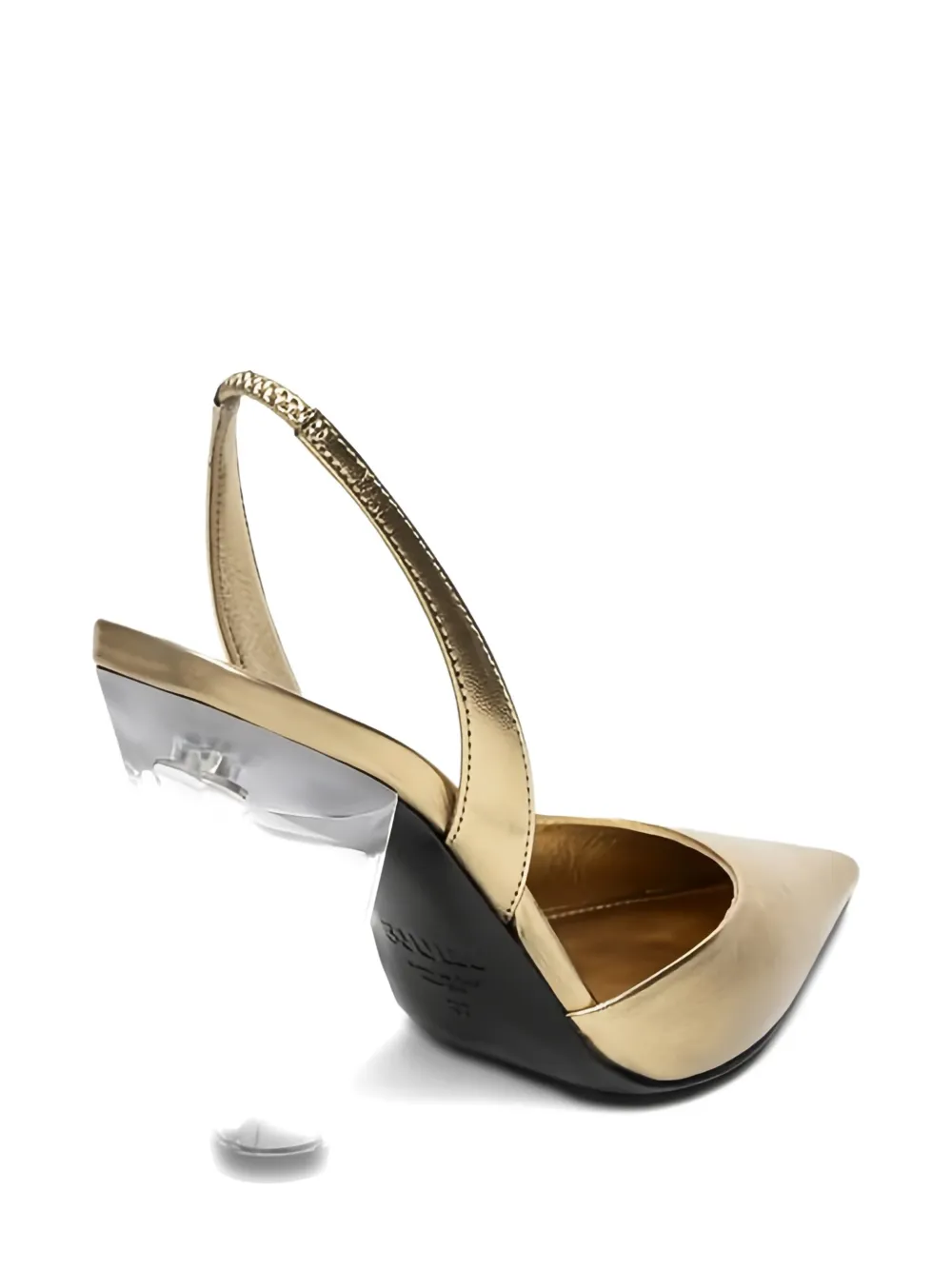 3juin Pointed Slingback Pumps In Gold