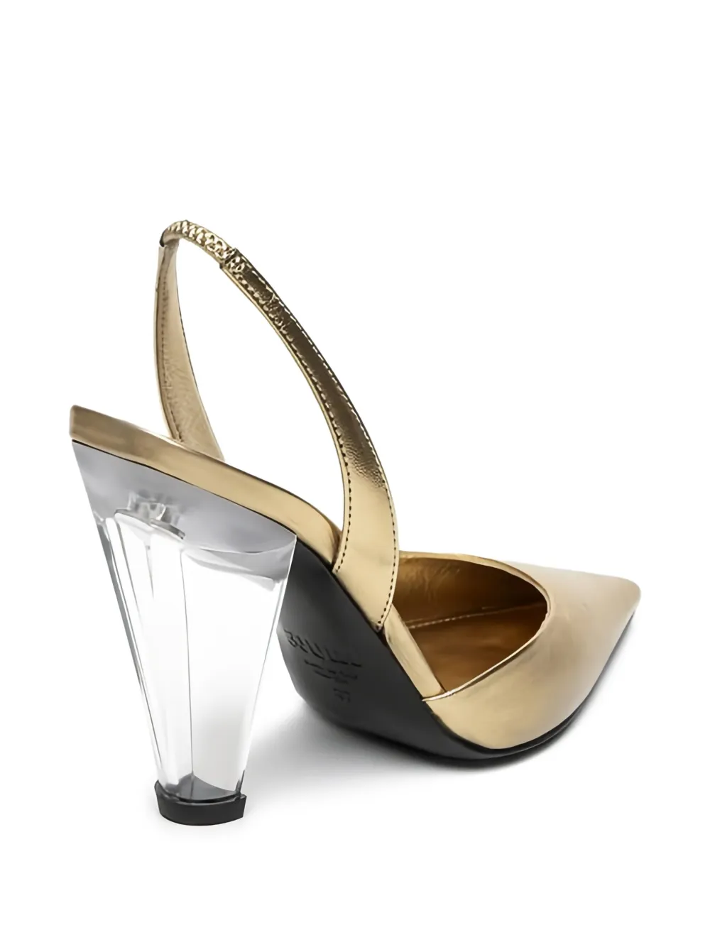 3juin Slingback pumps met puntige neus Goud