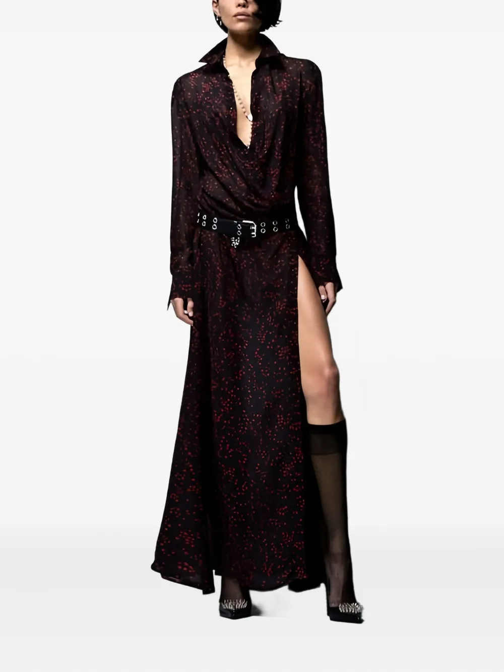 Aniye By long-sleeved maxi dress - Zwart
