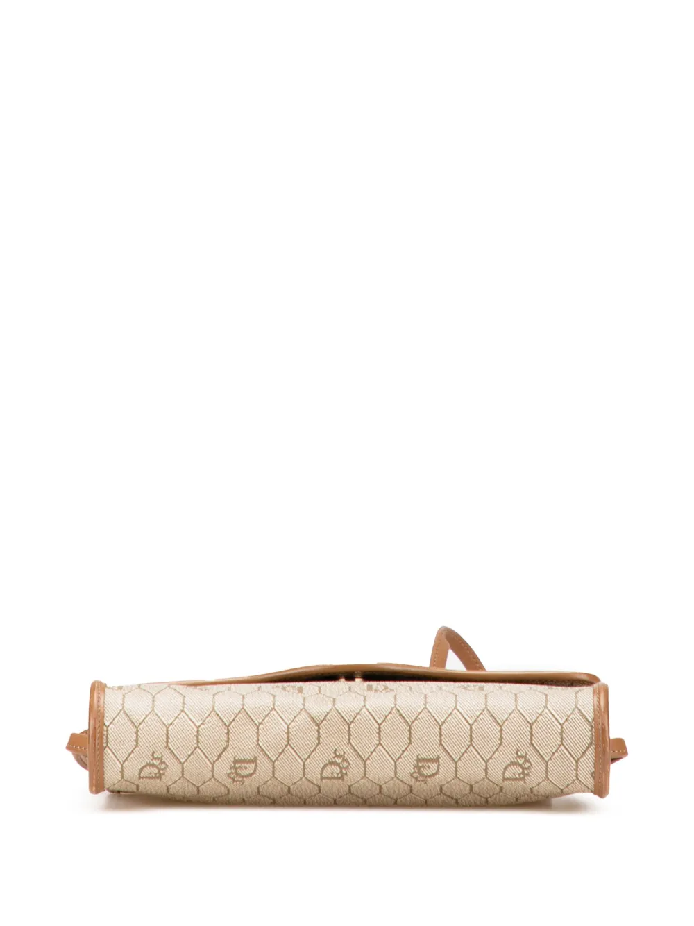 Pre-owned Dior 20th Century Honeycomb Coated Canvas Crossbody Bag In Brown