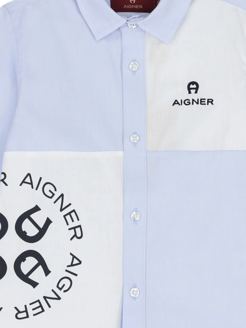 Aigner Kids Shirt met vlakken met logo Blauw