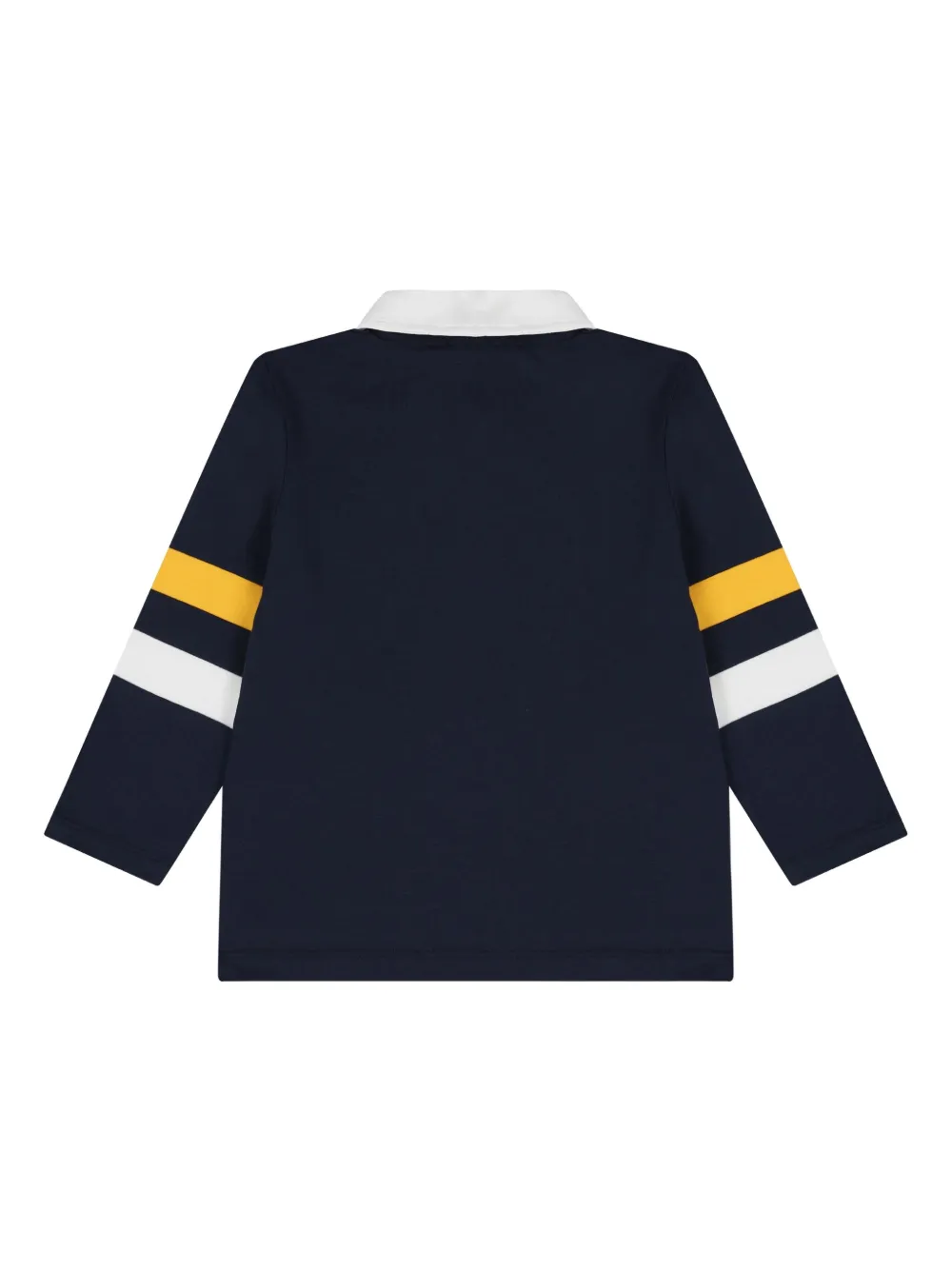 Aigner Kids striped-panel long-sleeve polo shirt - Blauw