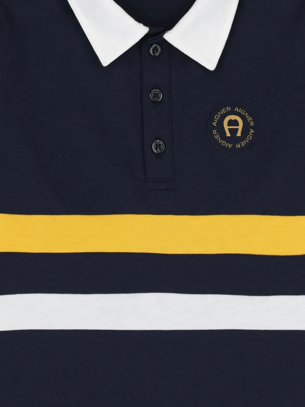 Aigner Kids Poloshirt met gestreept vlak en lange mouwen Blauw