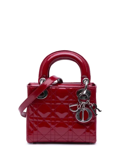 Christian Dior Pre-Owned 2014 Mini Patent Cannage Lady Dior satchel