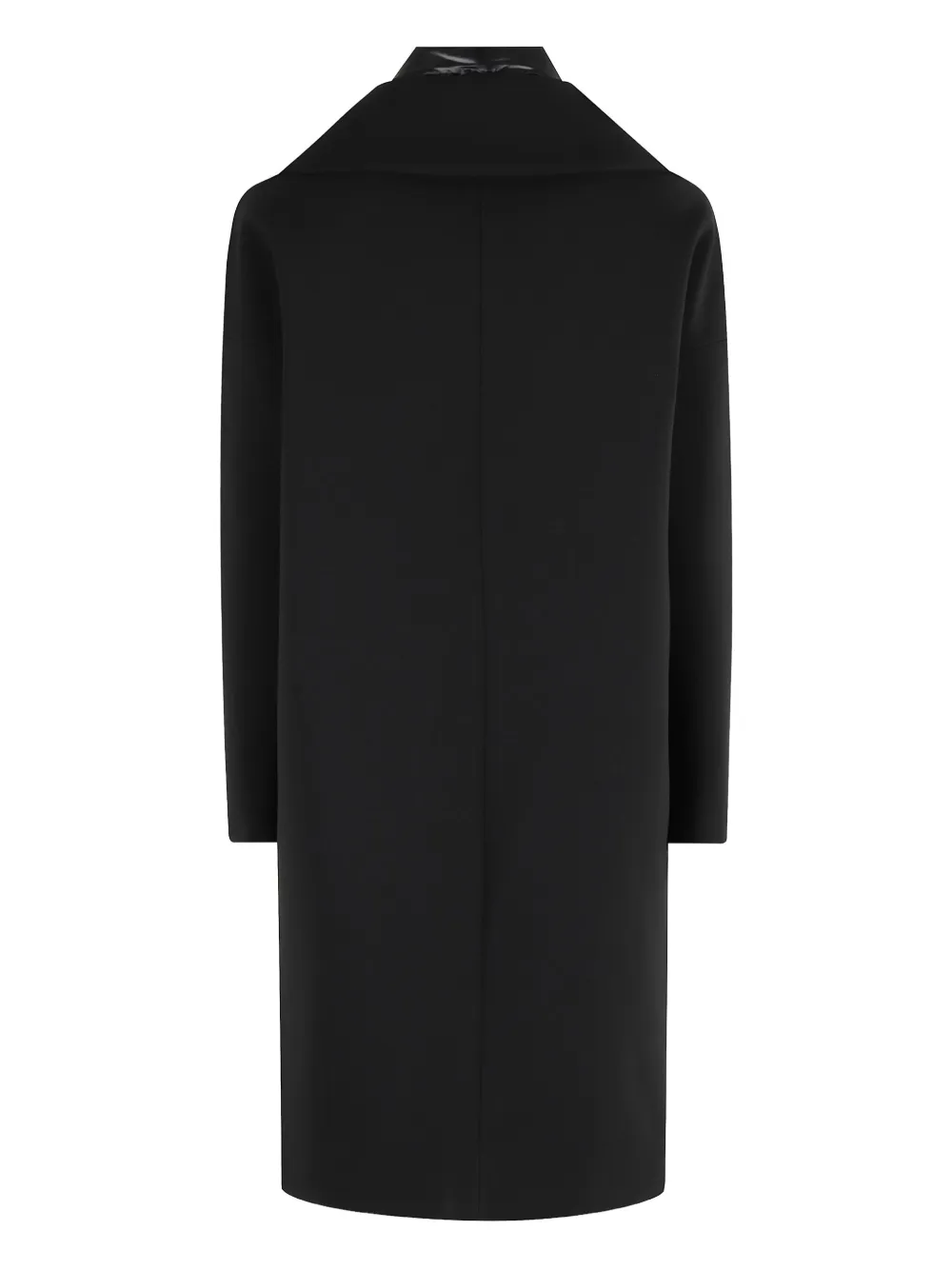 Herno detachable-collar single-breasted wool coat Zwart
