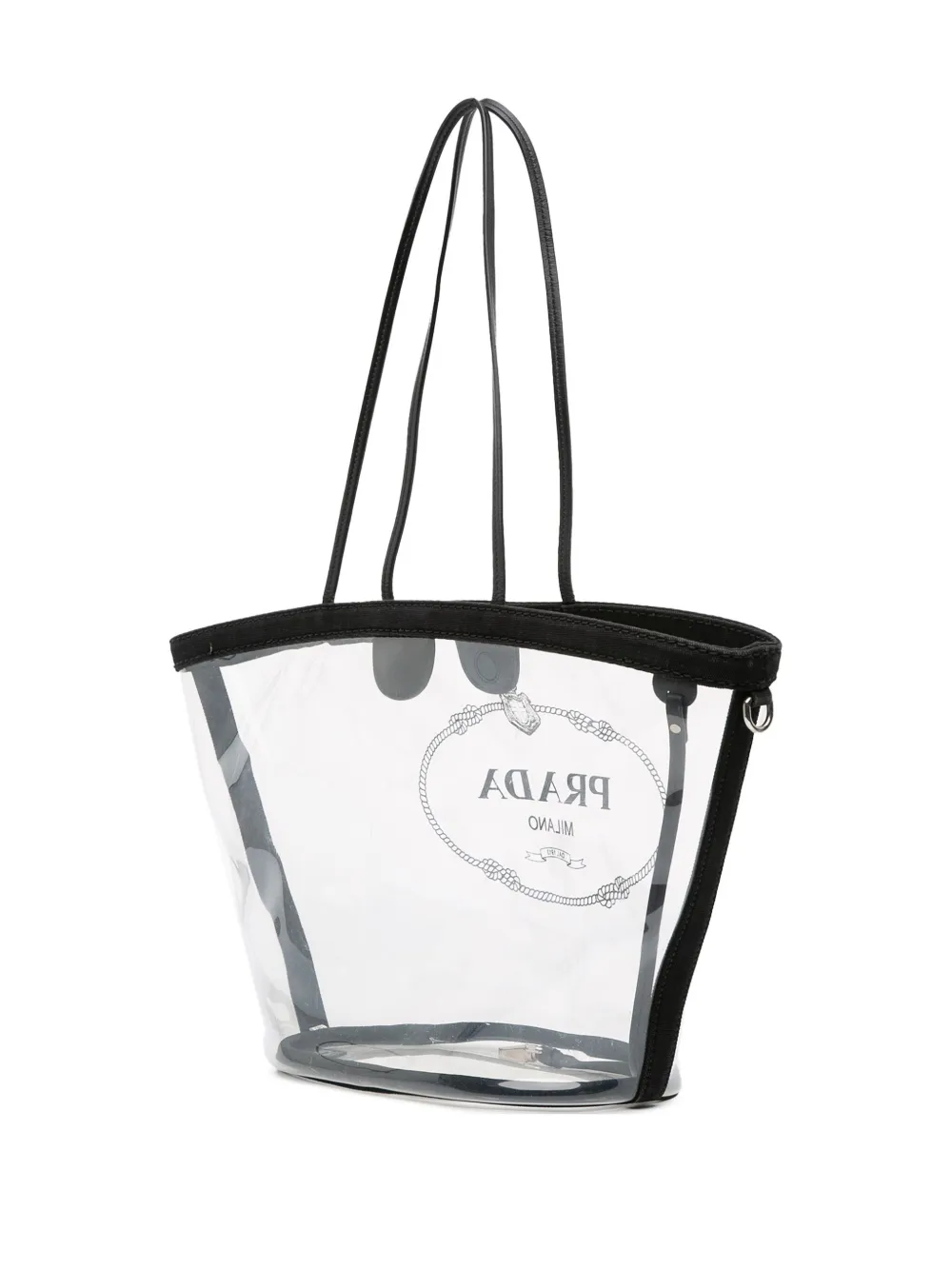 Pre-owned Prada 2010-2025 Pvc Canapa Logo Shopper Tote Bag In Black