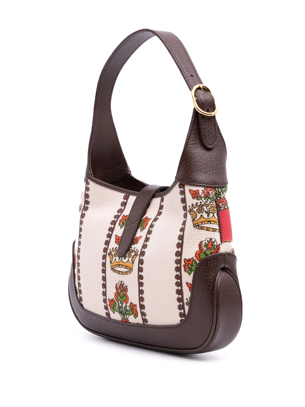 Pre-owned Gucci 2016-2025 Small Canvas 100 Centennial Music Jackie 1961 Crossbody Bag In Brown