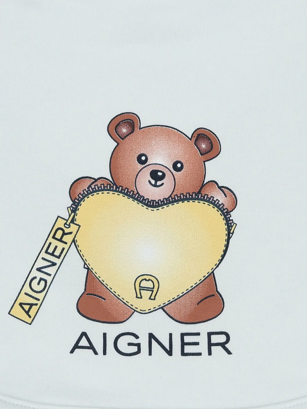 Aigner Kids Slabbetje met teddybeerprint Blauw