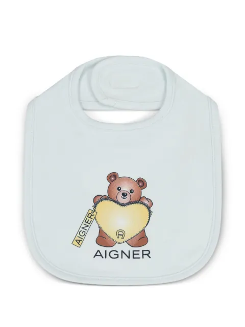 Aigner Kids teddy bear logo bib