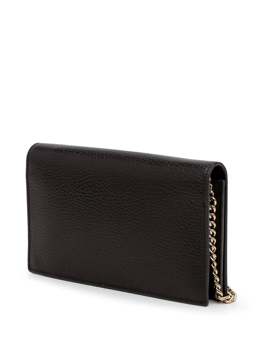 Pre-owned Gucci 2000-2015 Leather Betty Wallet On Chain Crossbody Bag In Black