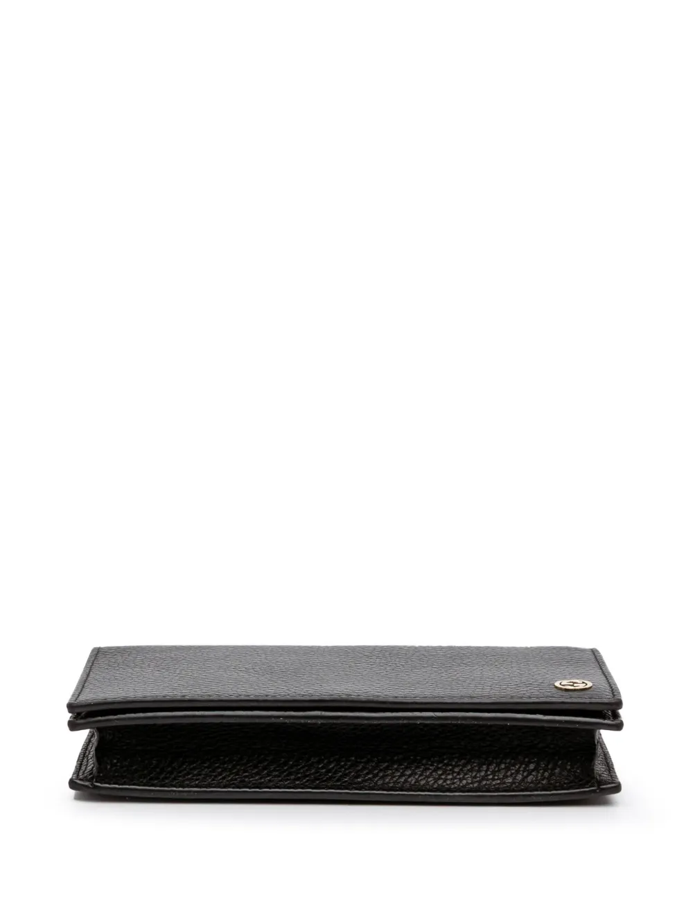 Pre-owned Gucci 2000-2015 Leather Betty Wallet On Chain Crossbody Bag In Black