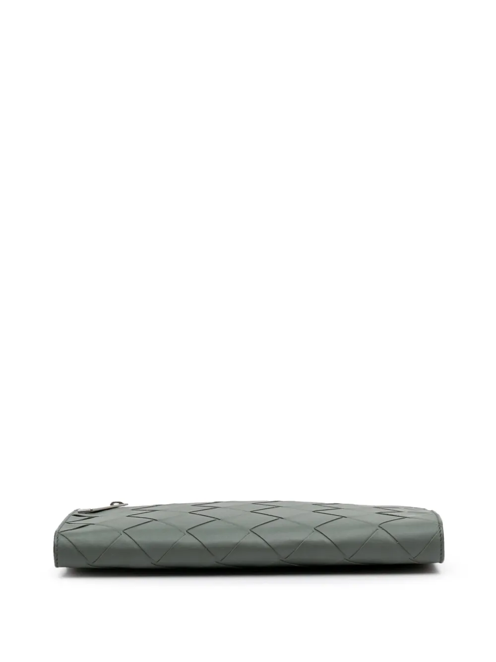 Pre-owned Bottega Veneta 2012-2025 Nappa Maxi Intrecciato Clutch Bag In Green
