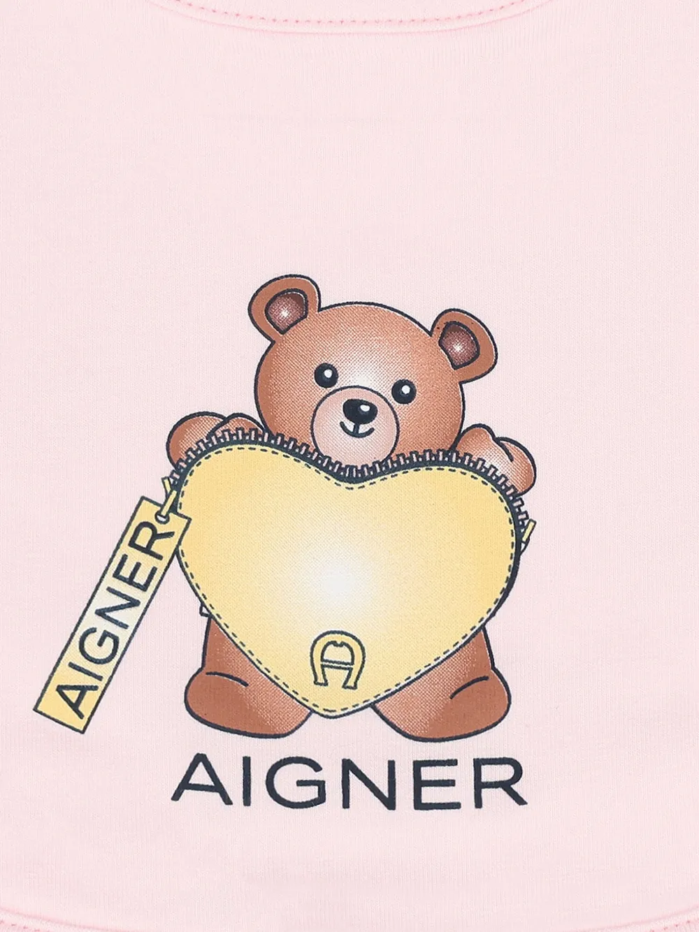 Aigner Kids Slabbetje met teddybeerprint Roze