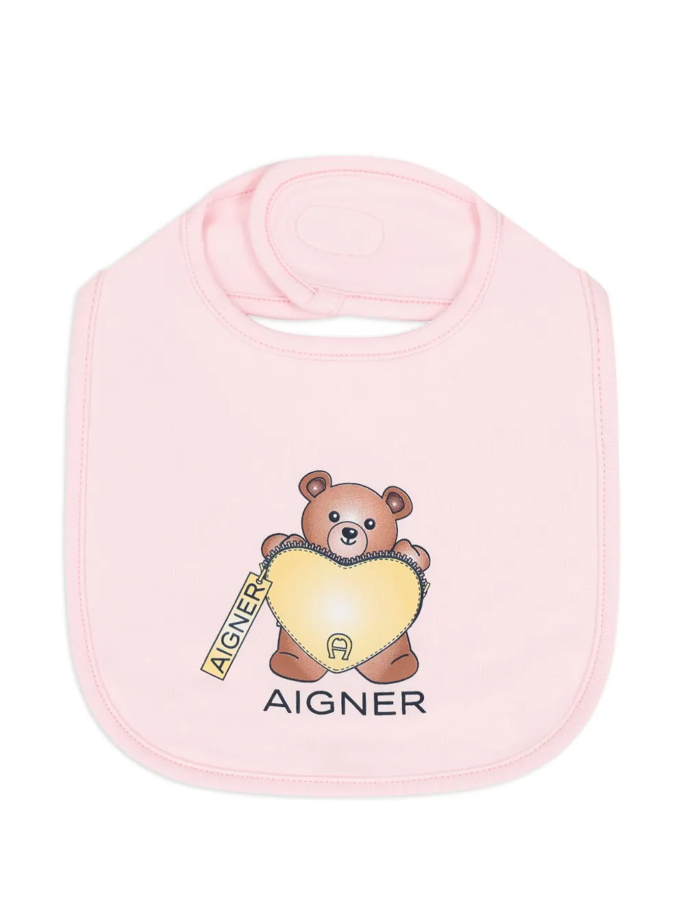 Aigner Kids teddy bear logo bib Roze