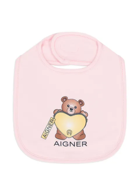 Aigner Kids teddy bear logo bib