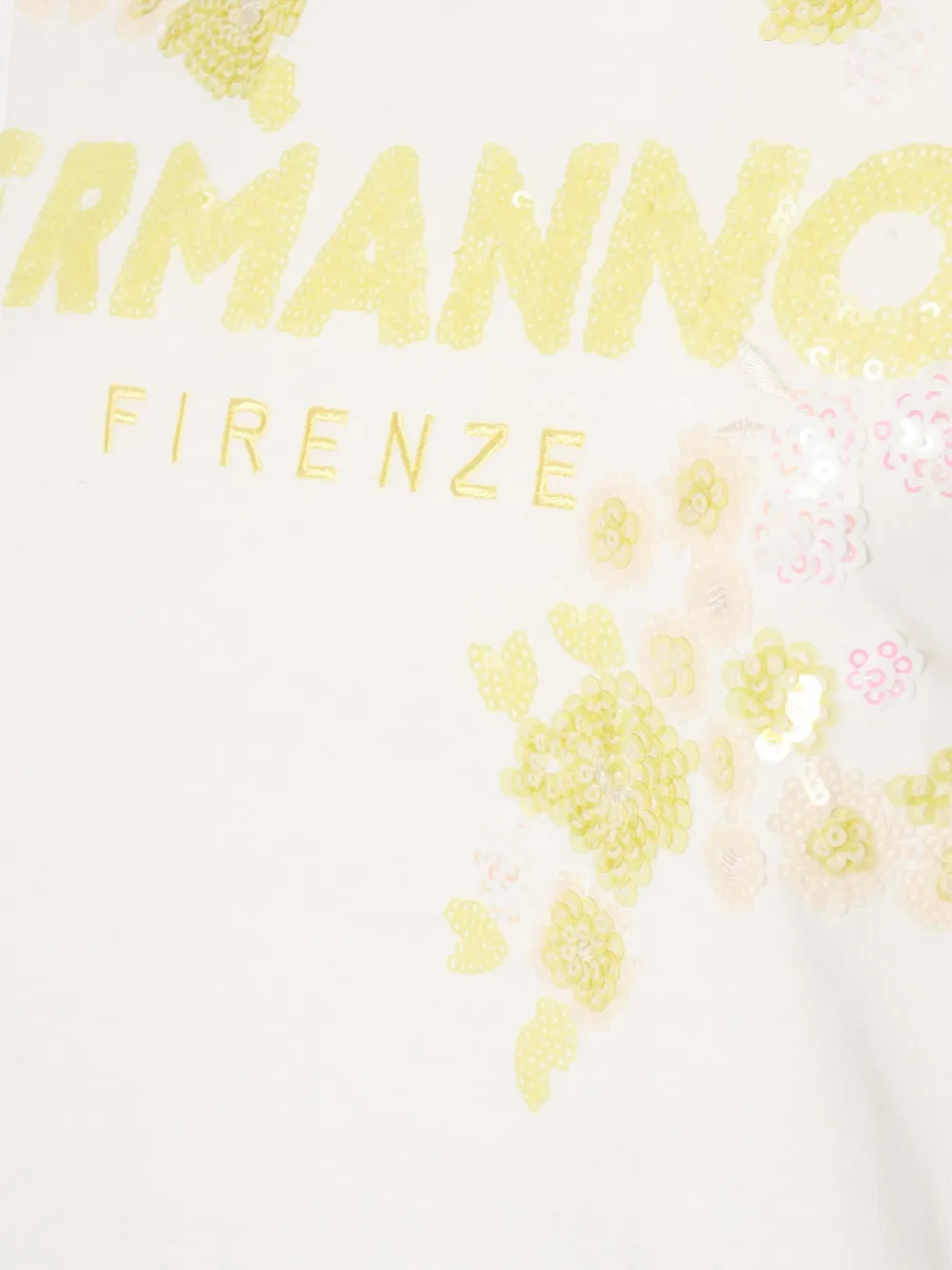 Ermanno Scervino T-shirt met pailletten logo Wit