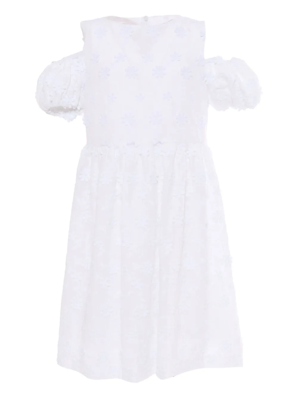 MAGIL puff-sleeved floral-embroidered dress | White | Image 1