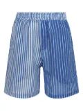 Amir Slama striped cotton shorts - Blue