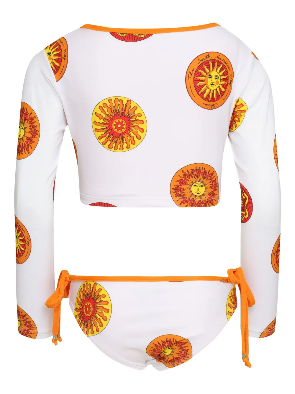 Amir Slama Bikini met print en lange mouwen Wit
