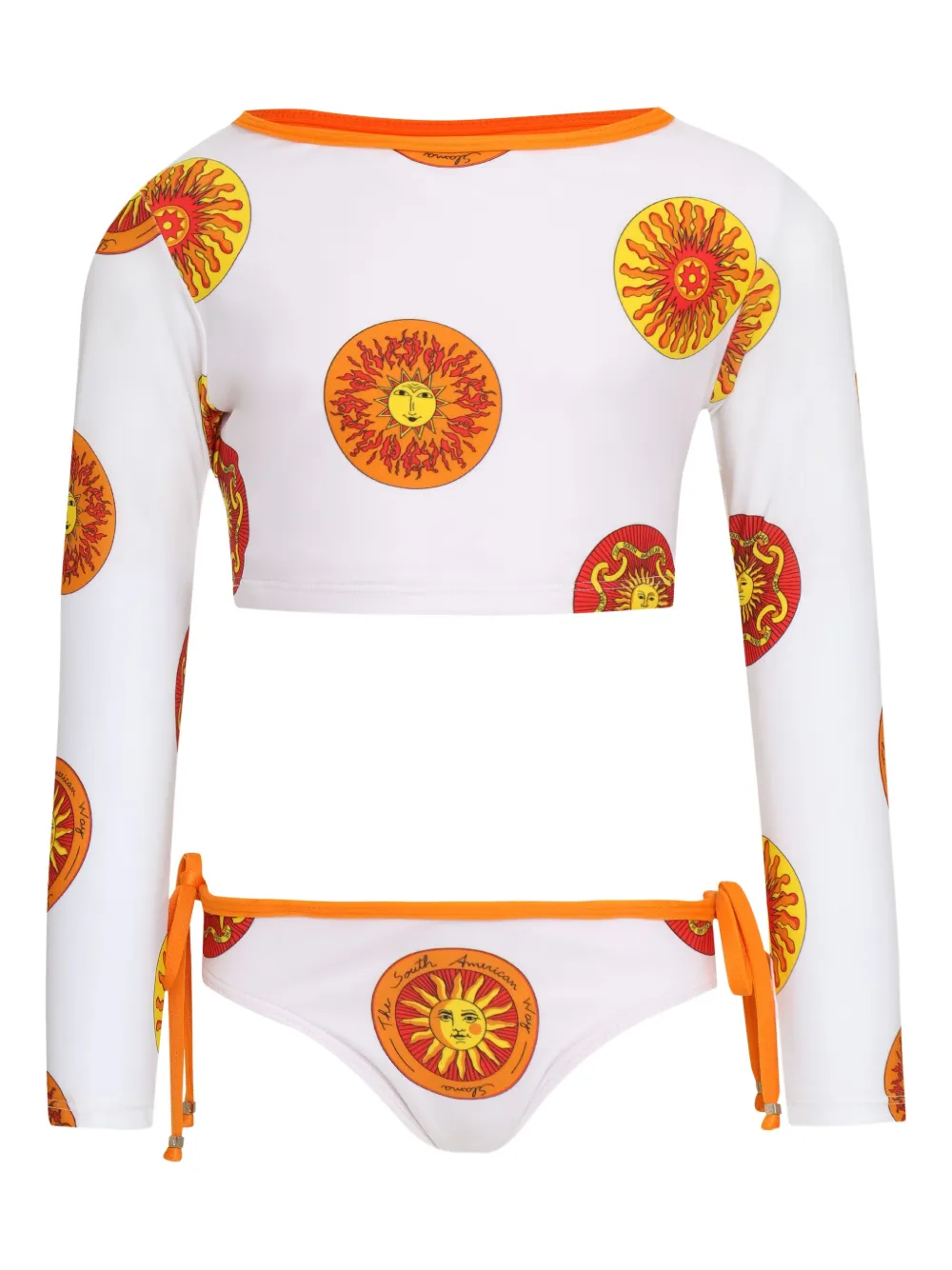 Amir Slama Bikini met print en lange mouwen Wit
