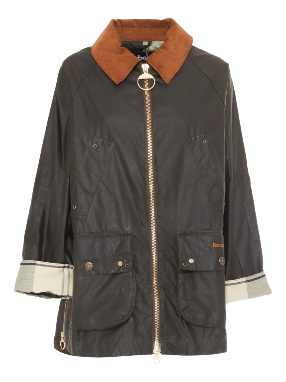 Barbour Zip-up Cotton Jacket In Black