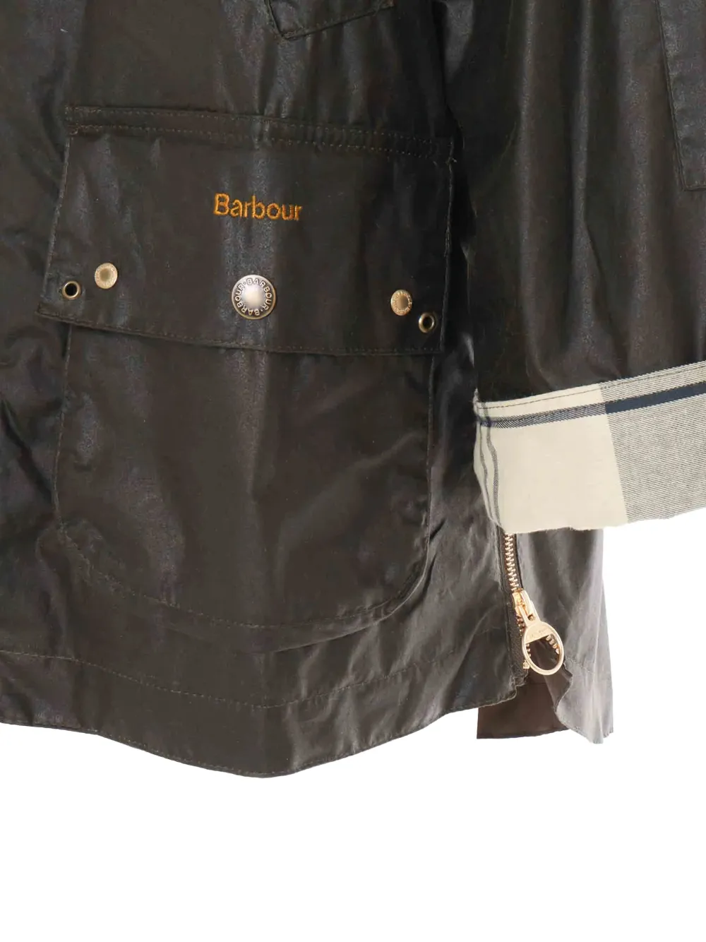 Barbour Katoenen jack met rits Groen