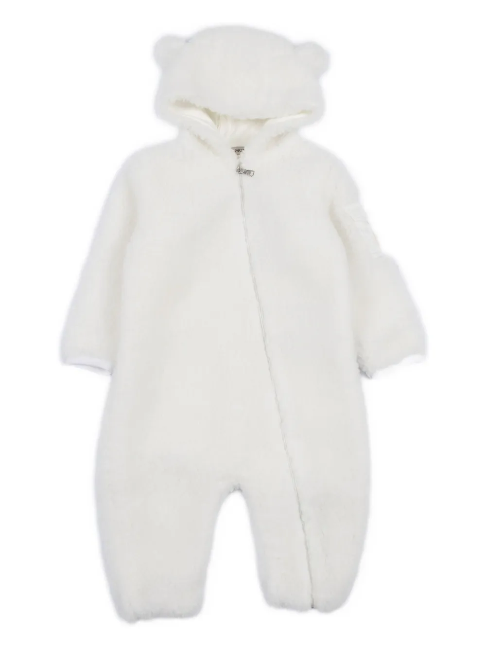 Moncler Enfant bear-ear hooded romper Wit