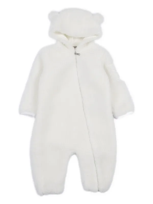 Moncler Enfant フーデッド ロンパース | ホワイト | FARFETCH JP