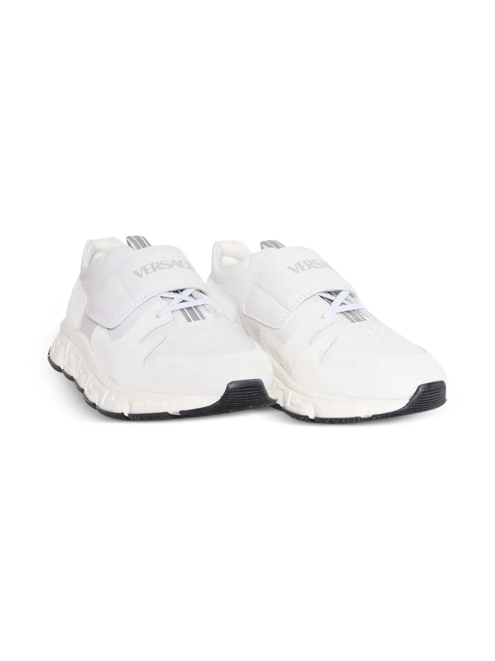 Versace Kids Leren sneakers met bandje Wit