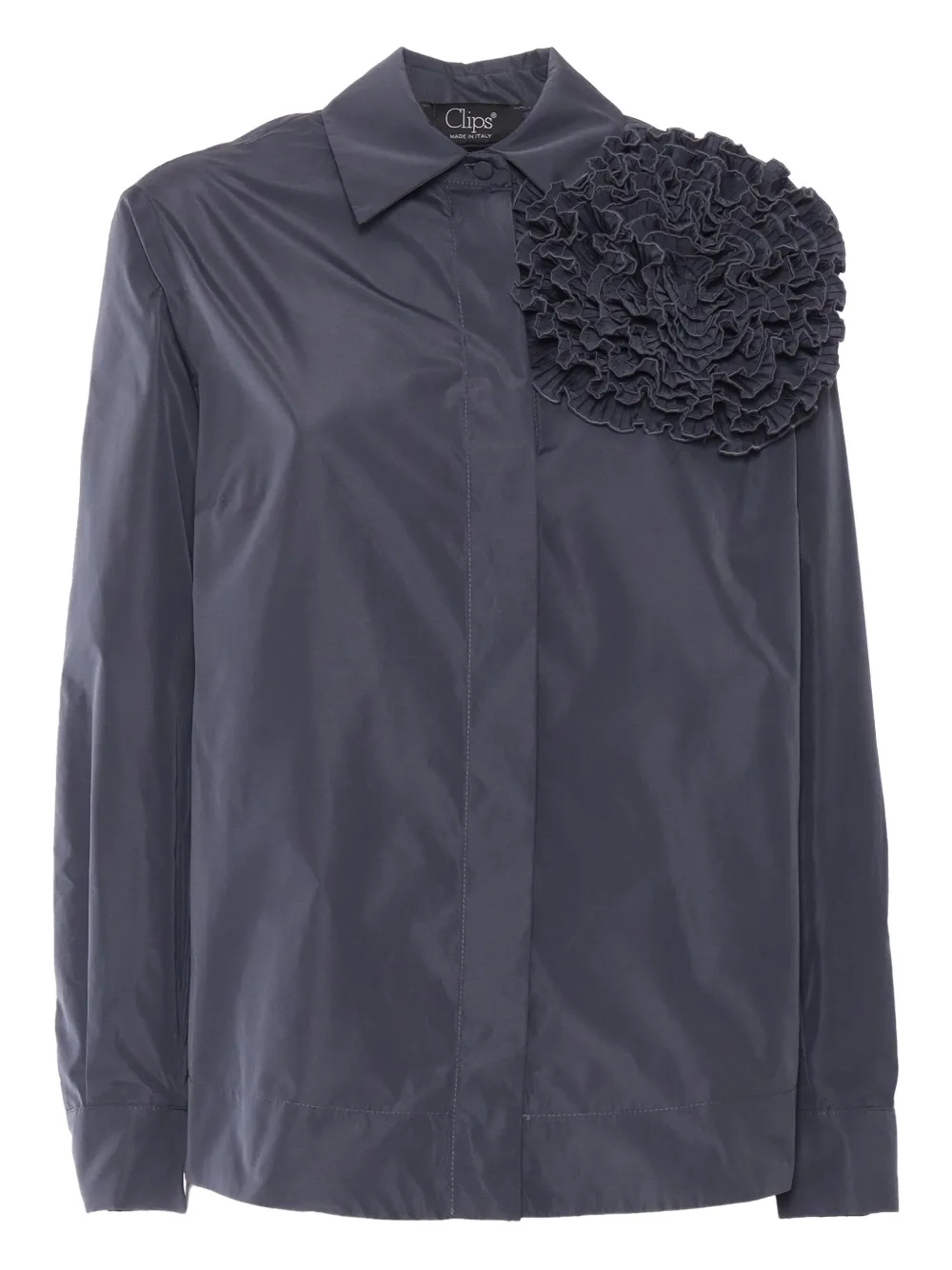 ruffled-detail shirt