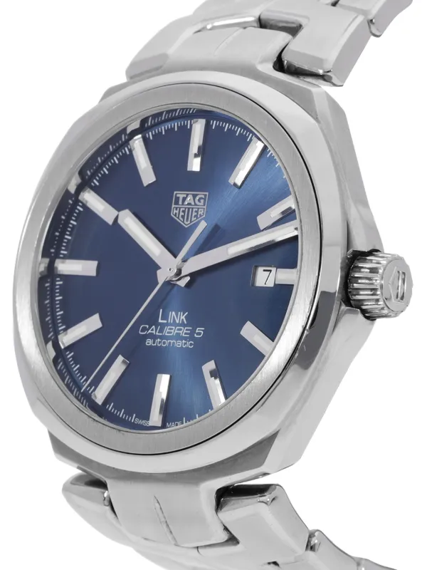 TAG Heuer Pre-Owned Calibre 40mm Blue FARFETCH IN