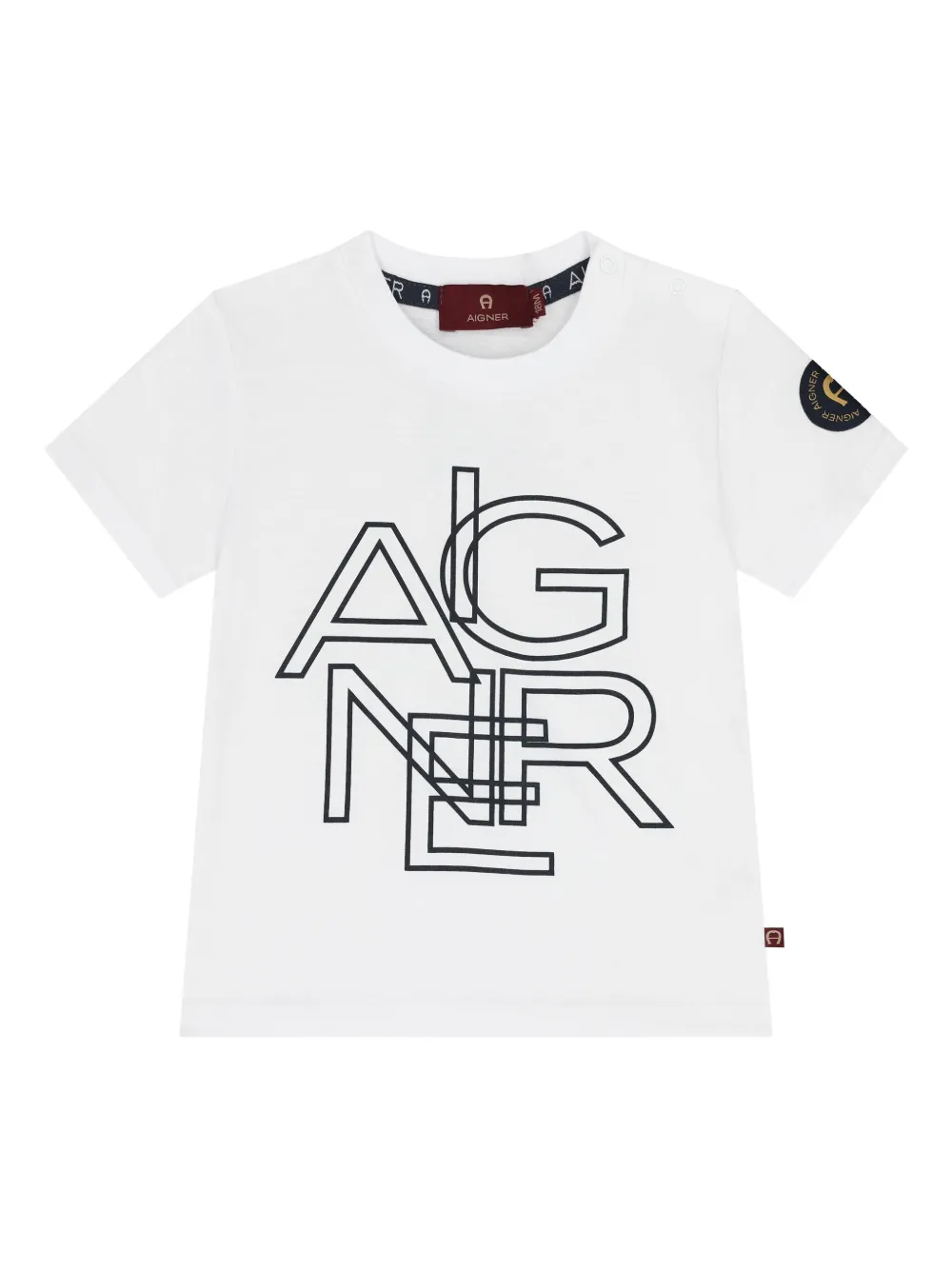 Aigner Kids T-shirt met logoprint Wit