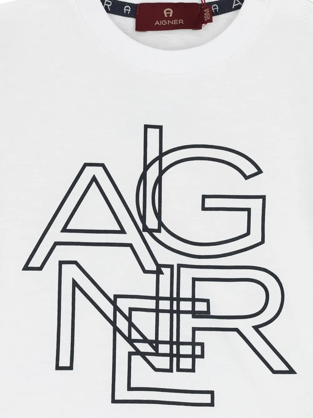 Aigner Kids T-shirt met logoprint Wit