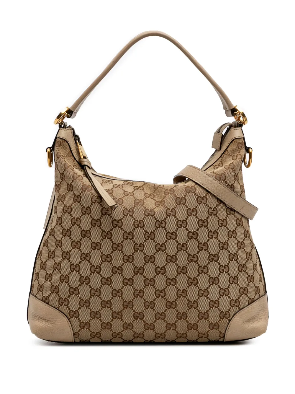 Pre-owned Gucci 2016-2025 Small Miss Gg Canvas Hobo Satchel In Brown